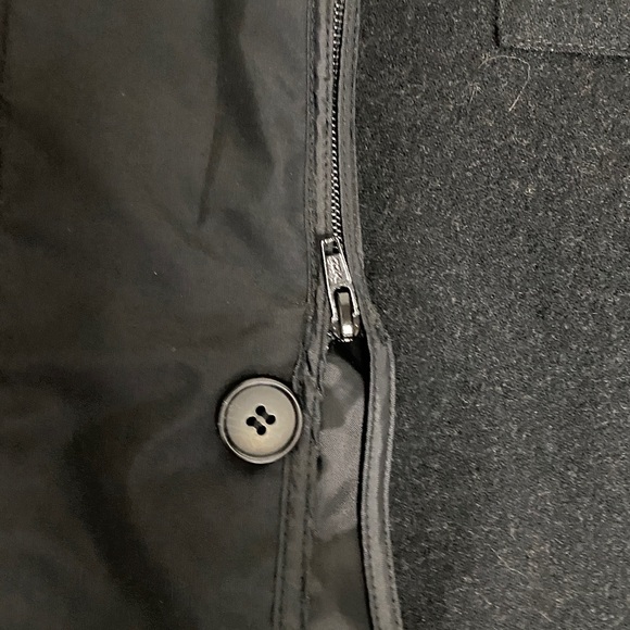 Vtg! 90’s Lands' End Men's Classic Black Trench Coat Removal 100% Wool Liner! - Picture 14 of 17